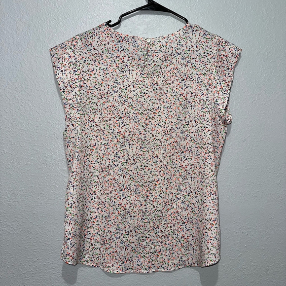 Women's Sweet Rain Blouse, Size L, Multicolor Paint Splatter short sleeve pocket - Picture 9 of 10